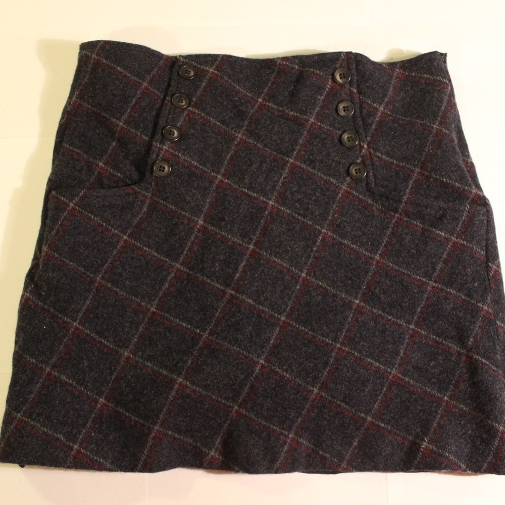 Grey Plaid Mini Skirt